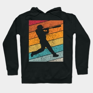 Baseball Outdoor Sports Retro Sunset Design Hoodie